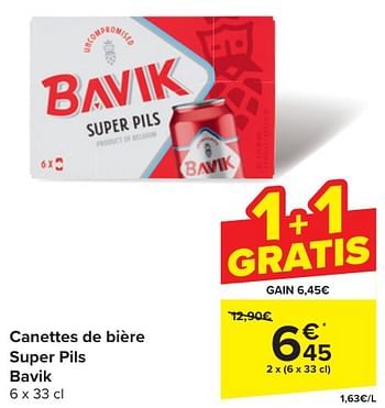 Promoties Canettes de bière super pils bavik - Bavik - Geldig van 24/04/2024 tot 06/05/2024 bij Carrefour