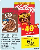 Promotions Céréales coco pops - Kellogg's - Valide de 24/04/2024 à 06/05/2024 chez Carrefour