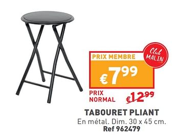 Promoties Tabouret pliant - Huismerk - Trafic  - Geldig van 24/04/2024 tot 29/04/2024 bij Trafic