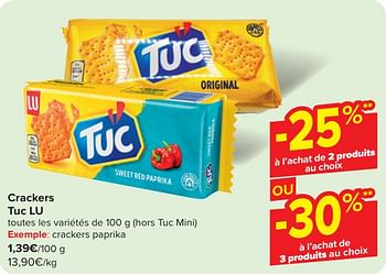 Promoties Crackers tuc lu - Lu - Geldig van 24/04/2024 tot 06/05/2024 bij Carrefour