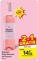 Promotions Espagne rioja marqués de cáceres rosé - Vins rosé - Valide de 24/04/2024 à 06/05/2024 chez Carrefour