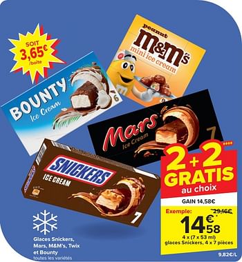 Promoties Glaces snickers - Snickers - Geldig van 24/04/2024 tot 06/05/2024 bij Carrefour
