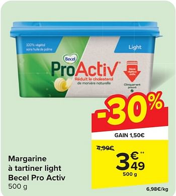 Promoties Margarine à tartiner light becel pro activ - Becel - Geldig van 24/04/2024 tot 06/05/2024 bij Carrefour