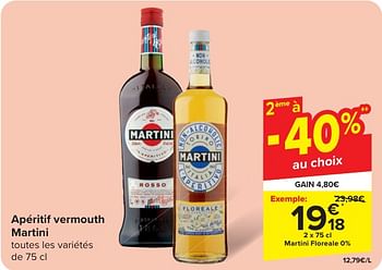Promoties Martini floreale 0% - Martini - Geldig van 24/04/2024 tot 06/05/2024 bij Carrefour
