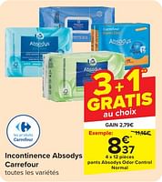 Promotions Pants absodys odor control normal - Produit maison - Carrefour  - Valide de 24/04/2024 à 06/05/2024 chez Carrefour