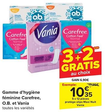 Promotions Protège-slips maxi nuit vania - Produit maison - Carrefour  - Valide de 24/04/2024 à 06/05/2024 chez Carrefour