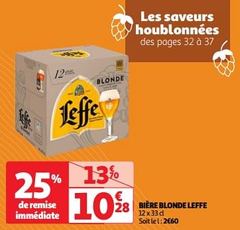 Promotions Bière blonde leffe - Leffe - Valide de 23/04/2024 à 29/04/2024 chez Auchan Ronq