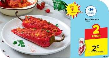 Promoties Sweet peppers - Huismerk - Carrefour  - Geldig van 24/04/2024 tot 06/05/2024 bij Carrefour