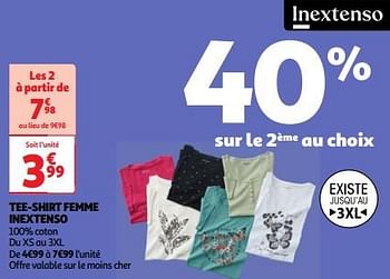 Promotions Tee-shirt femme inextenso - Inextenso - Valide de 23/04/2024 à 29/04/2024 chez Auchan Ronq