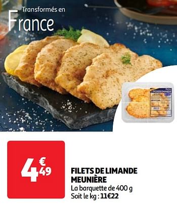Promotions Filets de limande meunière - Produit Maison - Auchan Ronq - Valide de 23/04/2024 à 29/04/2024 chez Auchan Ronq