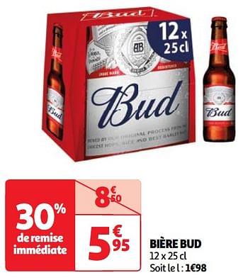 Promotions Bière bud - Bud - Valide de 23/04/2024 à 29/04/2024 chez Auchan Ronq