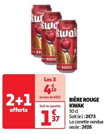 Promotions Bière rouge kwak - Kwak - Valide de 23/04/2024 à 29/04/2024 chez Auchan Ronq