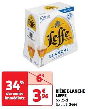Promotions Bière blanche leffe - Leffe - Valide de 23/04/2024 à 29/04/2024 chez Auchan Ronq