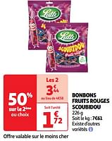 Promotions Bonbons fruits rouges scoubidou - Lutti - Valide de 23/04/2024 à 29/04/2024 chez Auchan Ronq