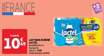 Promotions Lait demi-écrémé lactel - Lactel - Valide de 23/04/2024 à 29/04/2024 chez Auchan Ronq