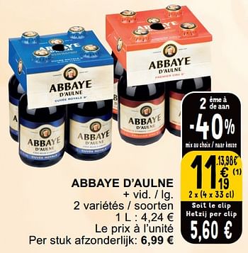 Promoties Abbaye d’aulne - ABBAYE D'AULNE - Geldig van 23/04/2024 tot 29/04/2024 bij Cora