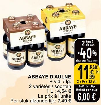 Promotions Abbaye d’aulne - ABBAYE D'AULNE - Valide de 23/04/2024 à 29/04/2024 chez Cora