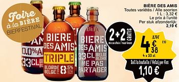 Promotions Bière des amis - Bière Des Amis - Valide de 23/04/2024 à 29/04/2024 chez Cora