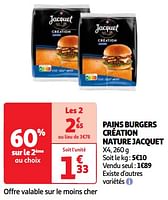 Promotions Pains burgers création nature jacquet - Jacquet - Valide de 23/04/2024 à 29/04/2024 chez Auchan Ronq