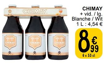 Promotions Chimay blanche - wit - Chimay - Valide de 23/04/2024 à 29/04/2024 chez Cora