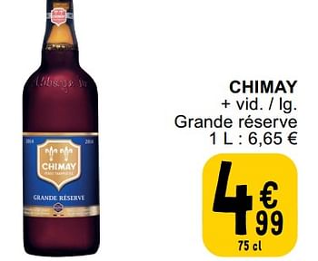 Promotions Chimay grande réserve - Chimay - Valide de 23/04/2024 à 29/04/2024 chez Cora