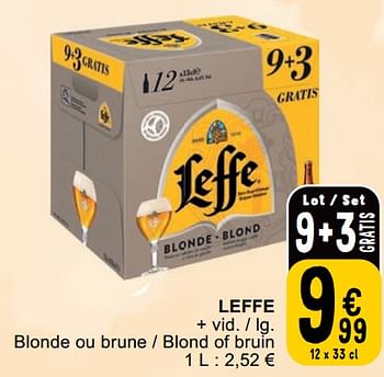 Promotions Leffe blonde ou brune - blond of bruin - Leffe - Valide de 23/04/2024 à 29/04/2024 chez Cora