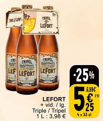 Promoties Lefort triple - tripel - Lefort - Geldig van 23/04/2024 tot 29/04/2024 bij Cora