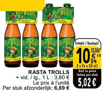 Promotions Rasta trolls - Rasta Trolls - Valide de 23/04/2024 à 29/04/2024 chez Cora