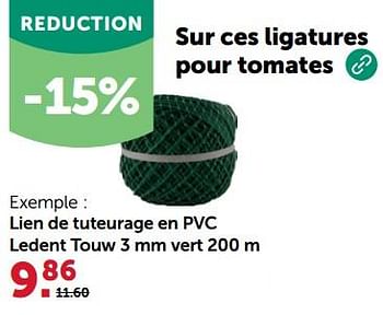 Promotions Lien de tuteurage en pvc ledent touw 3 mm vert - Ledent - Valide de 24/04/2024 à 05/05/2024 chez Aveve