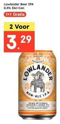 Promotions Lowlander beer ipa - Lowlander - Valide de 21/04/2024 à 04/05/2024 chez Ochama