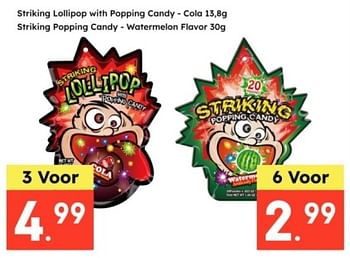 Promotions Striking lollipop with popping candy cola - Produit maison - Ochama - Valide de 21/04/2024 à 04/05/2024 chez Ochama