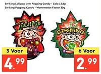 Striking lollipop with popping candy cola-Huismerk - Ochama