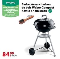 Promotions Barbecue au charbon de bois weber compact kettle black - Weber - Valide de 24/04/2024 à 05/05/2024 chez Aveve