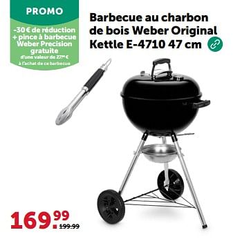 Promoties Barbecue au charbon de bois weber original kettle e-4710 - Weber - Geldig van 24/04/2024 tot 05/05/2024 bij Aveve