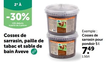Promoties Cosses de sarrasin pour pondoir - Huismerk - Aveve - Geldig van 24/04/2024 tot 05/05/2024 bij Aveve