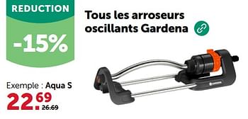 Promoties Tous les arroseurs oscillants gardena aqua s - Gardena - Geldig van 24/04/2024 tot 05/05/2024 bij Aveve