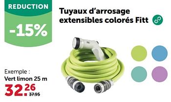 Promotions Tuyaux d’arrosage extensibles colorés fitt vert limon - Fitt - Valide de 24/04/2024 à 05/05/2024 chez Aveve