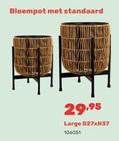 Promoties Bloempot met standaard large - Huismerk - Happyland - Geldig van 15/04/2024 tot 17/08/2024 bij Happyland