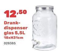 Promoties Drankdispenser glas - Huismerk - Happyland - Geldig van 15/04/2024 tot 17/08/2024 bij Happyland