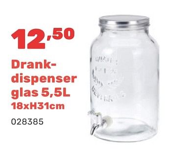 Promoties Drankdispenser glas - Huismerk - Happyland - Geldig van 15/04/2024 tot 17/08/2024 bij Happyland