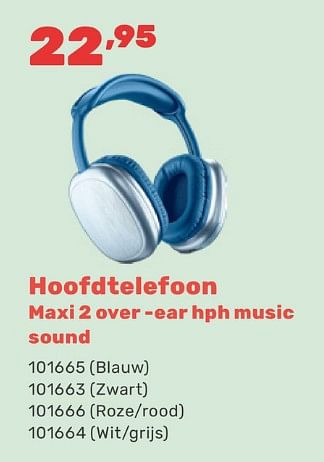 Promotions Hoofdtelefoon maxi 2 over -ear hph music sound - Produit maison - Happyland - Valide de 15/04/2024 à 17/08/2024 chez Happyland
