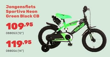 Promotions Jongensfiets sportivo neon green black cb - Volare - Valide de 15/04/2024 à 17/08/2024 chez Happyland
