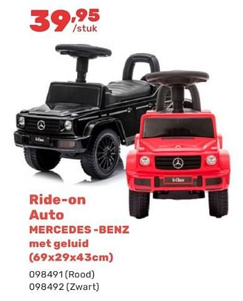 Promotions Ride on auto mercedes benz met geluid - Produit maison - Happyland - Valide de 15/04/2024 à 17/08/2024 chez Happyland