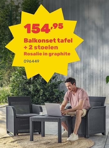 Promotions Balkonset tafel + 2 stoelen - Keter - Valide de 15/04/2024 à 17/08/2024 chez Happyland