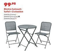 Bistro tuinset tafel + 2 stoelen-Huismerk - Happyland