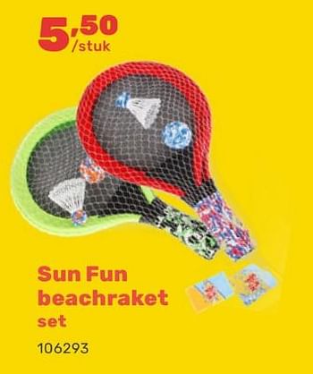 Promotions Sun fun beachraket set - Sunfun - Valide de 15/04/2024 à 17/08/2024 chez Happyland