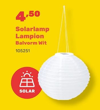 Promoties Solarlamp lampion balvorm wit - Huismerk - Happyland - Geldig van 15/04/2024 tot 17/08/2024 bij Happyland