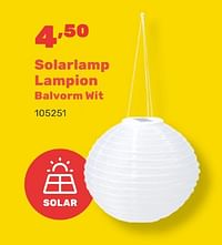 Solarlamp lampion balvorm wit-Huismerk - Happyland