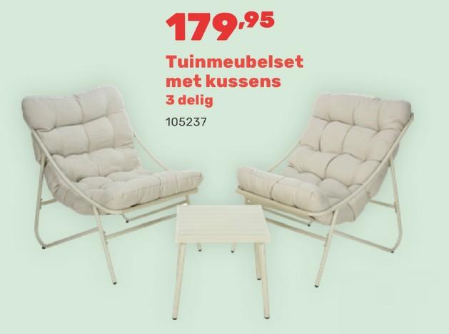 Promoties Tuinmeubelset met kussens - Huismerk - Happyland - Geldig van 15/04/2024 tot 17/08/2024 bij Happyland