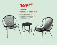 Tuinset tafel + 2 stoelen-Huismerk - Happyland